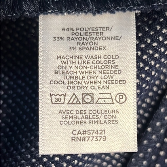 NWT Ann Taylor The Straight Style Pants Blue Poke a Dot size 14 - Picture 10 of 10